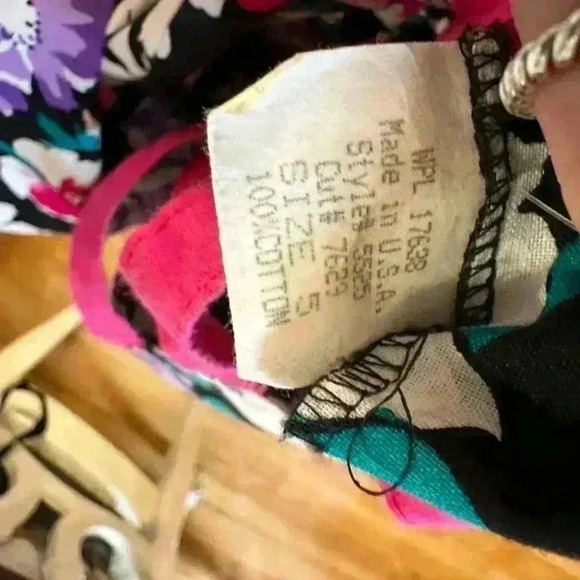 Vintage 80s Floral Dress Open Back Knee Length Skirt Size Small - Picture 9 of 11